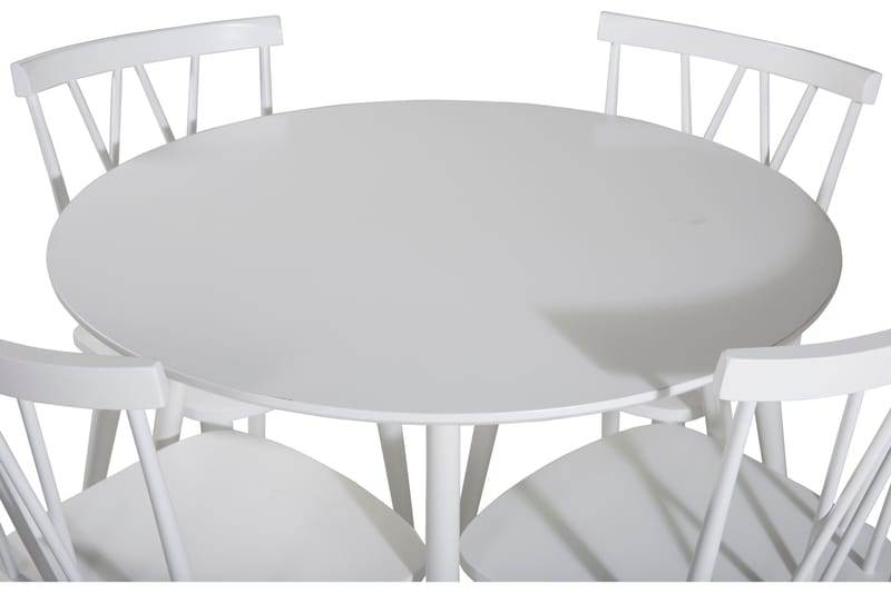 Ridones Matgrupp 100 cm Rund inkl 4 Ypas Stolar - Vit/Grå - Möbler - Bord & matgrupper - Matgrupper
