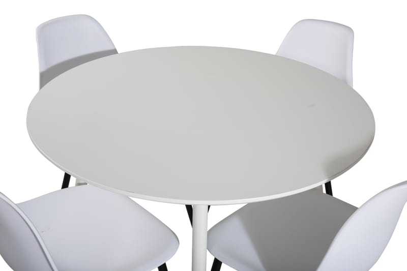 Ridones Matgrupp 100 cm Rund inkl 4 Ypas Stolar - Vit/Svart - Möbler - Bord & matgrupper - Matgrupper