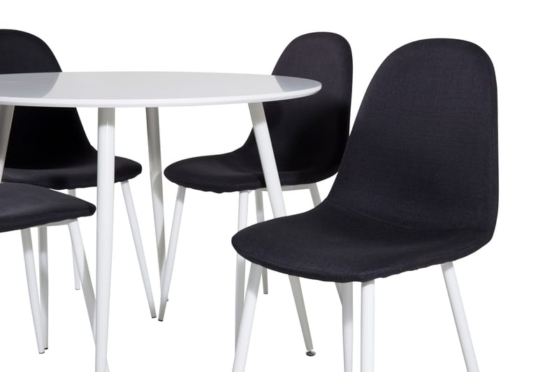 Ridones Matgrupp 100 cm Rund inkl 4 Ypas Stolar - Vit/Svart - Möbler - Bord & matgrupper - Matgrupper