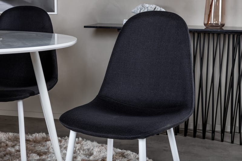 Ridones Matgrupp 100 cm Rund inkl 4 Ypas Stolar - Vit/Svart - Möbler - Bord & matgrupper - Matgrupper