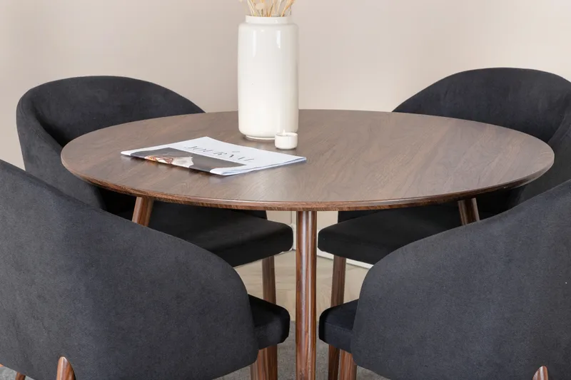 Ridones Matgrupp Rund 100 cm + 4 st Kullersbro Matstolar - Möbler - Bord & matgrupper - Matgrupper