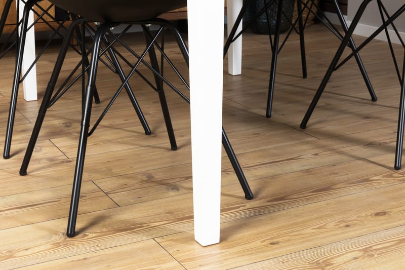 Romeo Matgrupp 140 cm med 4 Shell Stol - Betonglook/Vit/Svart PU/Svart - Möbler - Bord & matgrupper - Matgrupper