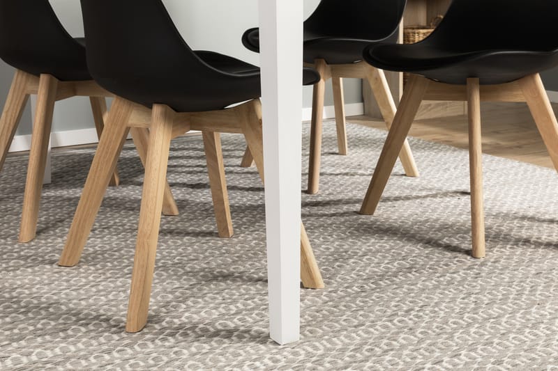 Romeo Matgrupp 140 cm med 4 Stil Stol - Betonglook/Vit/Svart/Trä - Möbler - Bord & matgrupper - Matgrupper