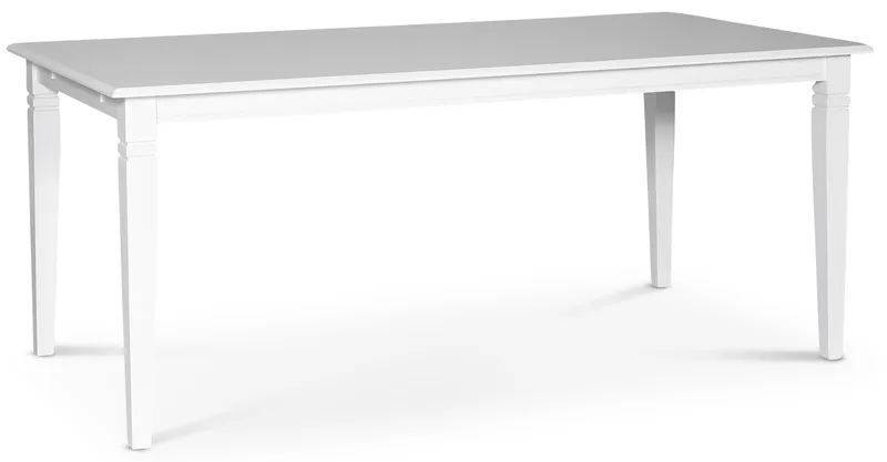 Sandhamn matgrupp; 180x95 cm bord med 6 st Fårö matstolar, Vitlackat