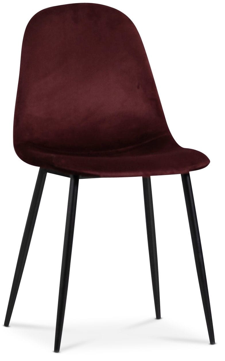 Seat matgrupp, matbord med 4 st Carisma sammetsstolar - Svart/Bordeaux - Svart / bordeaux - Möbler - Bord & matgrupper - Matgrupper