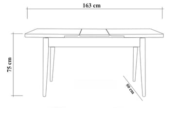 Shundrea Matgrupp 4 delar 75 cm - Valnöt - Möbler - Bord & matgrupper - Matgrupper