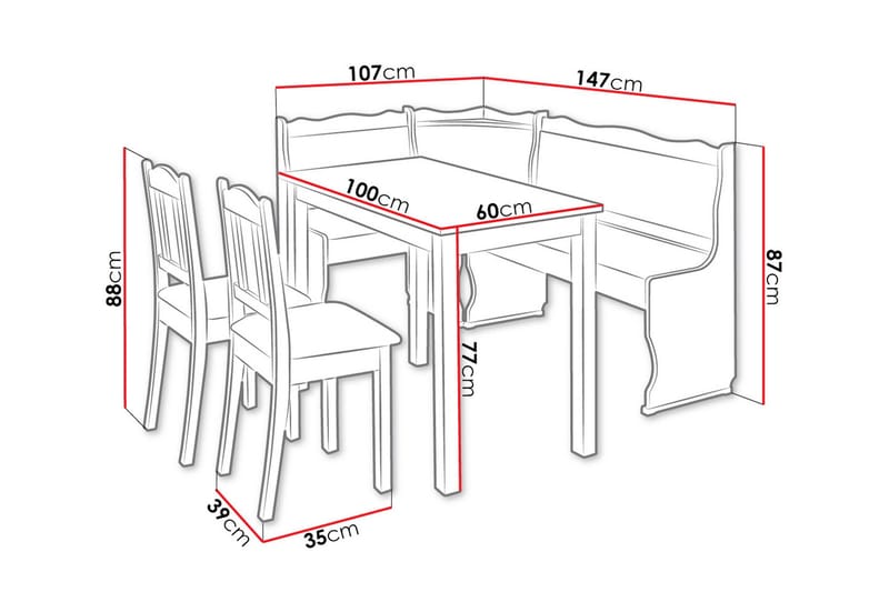 Sialana Matgrupp - Trä/Brun - Möbler - Bord & matgrupper - Matgrupper