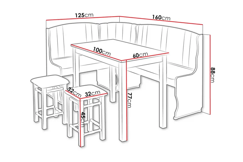 Sialana Matgrupp - Trä/Svart - Möbler - Bord & matgrupper - Matgrupper