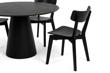 Siena Matgrupp 110 cm runt i Svart med 4 Amelia Matstolar - Svart - Möbler - Bord & matgrupper - Matgrupper