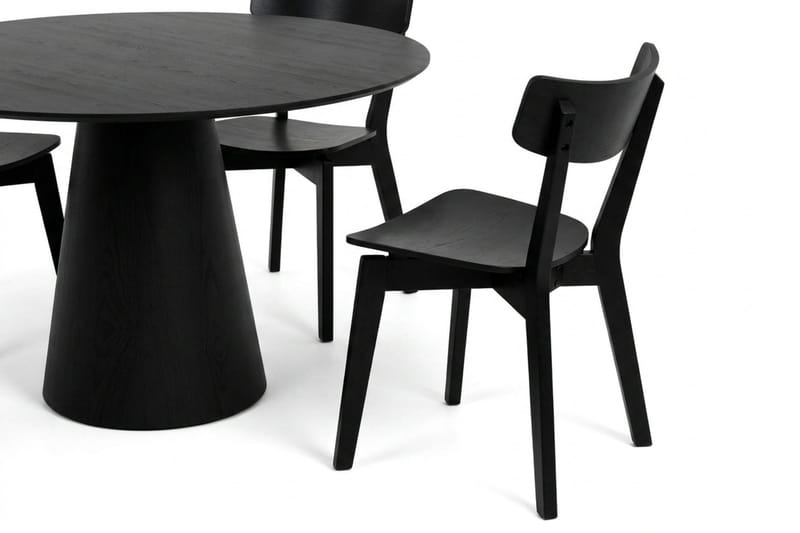 Siena Matgrupp 110 cm runt i Svart med 4 Amelia Matstolar - Svart - Möbler - Bord & matgrupper - Matgrupper