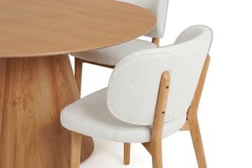 Siena Matgrupp 150 cm runt i Ek med 6 Eira Matstolar - Ek - Möbler - Bord & matgrupper - Matgrupper