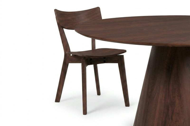 Siena Matgrupp 150 cm runt i Valnöt med 6 Amelia Matstolar - Valnöt - Möbler - Bord & matgrupper - Matgrupper
