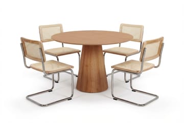 Siena Matgrupp runt 110 cm Ek med 4 Build Matstolar - Ek - Möbler - Bord & matgrupper - Matgrupper