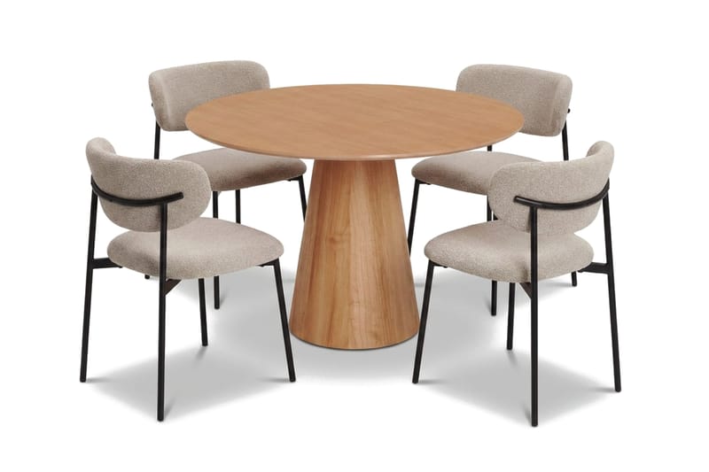Siena Matgrupp runt 110 cm Ek med 4 Lucy Matstolar - Ek - Möbler - Bord & matgrupper - Matgrupper