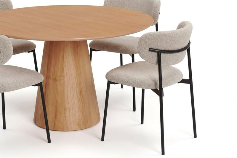 Siena Matgrupp runt 110 cm Ek med 4 Lucy Matstolar - Ek - Möbler - Bord & matgrupper - Matgrupper