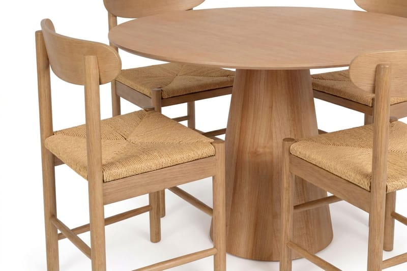 Siena Matgrupp runt 110 cm Ek med 4 Malte Matstolar - Möbler - Bord & matgrupper - Matgrupper