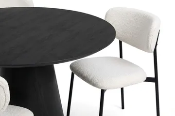 Siena Matgrupp runt 110 cm Svart med 4 Lucy Matstolar - Svart - Möbler - Bord & matgrupper - Matgrupper