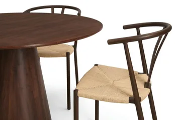 Siena Matgrupp runt 110 cm Valnöt med 4 Elysia Matstolar - Valnöt - Möbler - Bord & matgrupper - Matgrupper