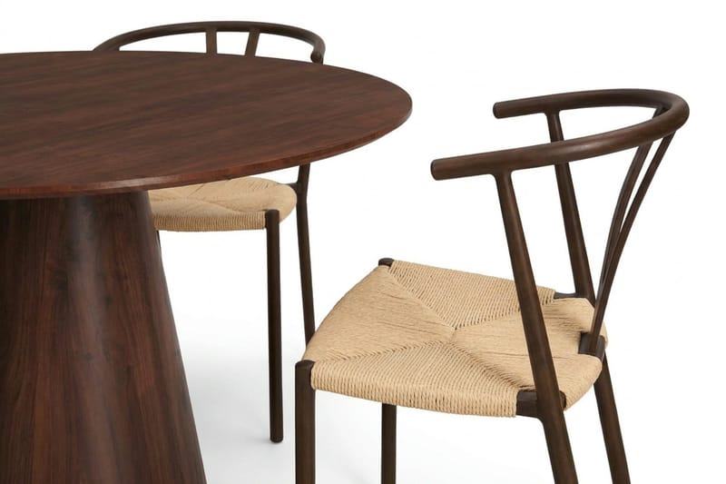 Siena Matgrupp runt 110 cm Valnöt med 4 Elysia Matstolar - Valnöt - Möbler - Bord & matgrupper - Matgrupper