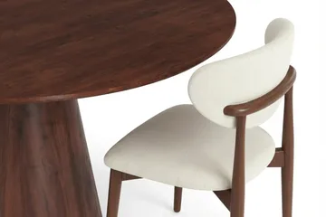 Siena Matgrupp runt 110 cm Valnöt med 4 Molly Matstolar - Valnöt - Möbler - Bord & matgrupper - Matgrupper