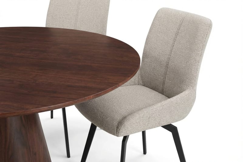 Siena Matgrupp runt 110 cm Valnöt med 4 Mora Matstolar - Valnöt - Möbler - Bord & matgrupper - Matgrupper