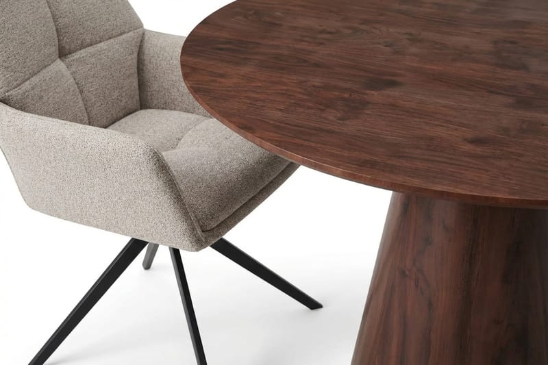 Siena Matgrupp runt 110 cm Valnöt med 4 Torsby Matstolar - Valnöt - Möbler - Bord & matgrupper - Matgrupper
