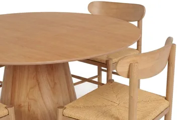 Siena Matgrupp runt 130 cm Ek med 6 Malte Matstolar - Möbler - Bord & matgrupper - Matgrupper