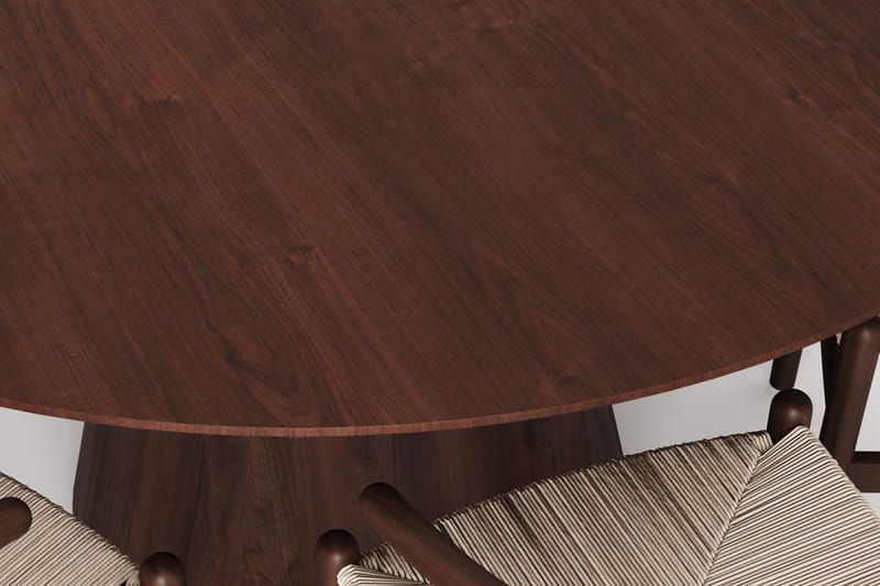 Siena Matgrupp runt 150 cm Valnöt med 6 Dastoori Matstolar - Valnöt - Möbler - Bord & matgrupper - Matgrupper