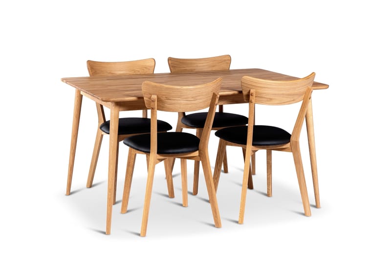 Matgrupper Stenexpo Alborg Matgrupp 140 cm med 4 Eksjö Stolar i massivt trä Ljusbrun,Natur, undefined