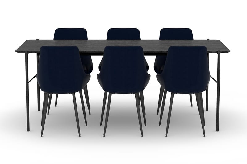 Thars Matbord 200 cm med 6st Alsarp Köksstol - Svart - Möbler - Bord & matgrupper - Matgrupper