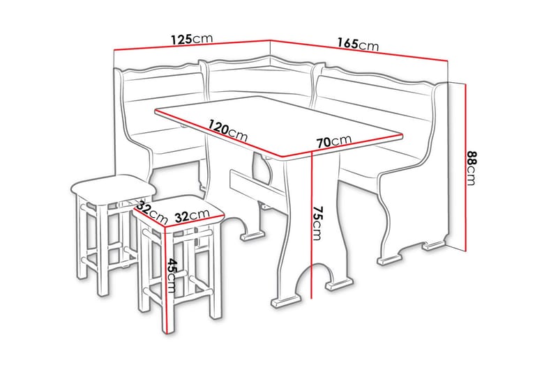 Thars Matgrupp - Brun/Beige - Möbler - Bord & matgrupper - Matgrupper
