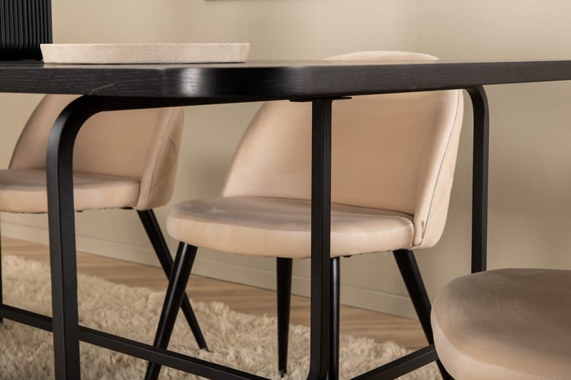 Uno matbord med 6st Velvet matstol - Möbler - Bord & matgrupper - Matgrupper