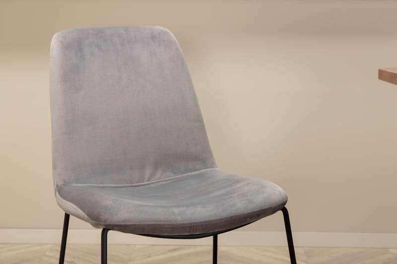 Unos Matgrupp 200 cm inkl 6 Jadraque Stolar - Valnötsbrun/Svart/Grå - Möbler - Bord & matgrupper - Matgrupper