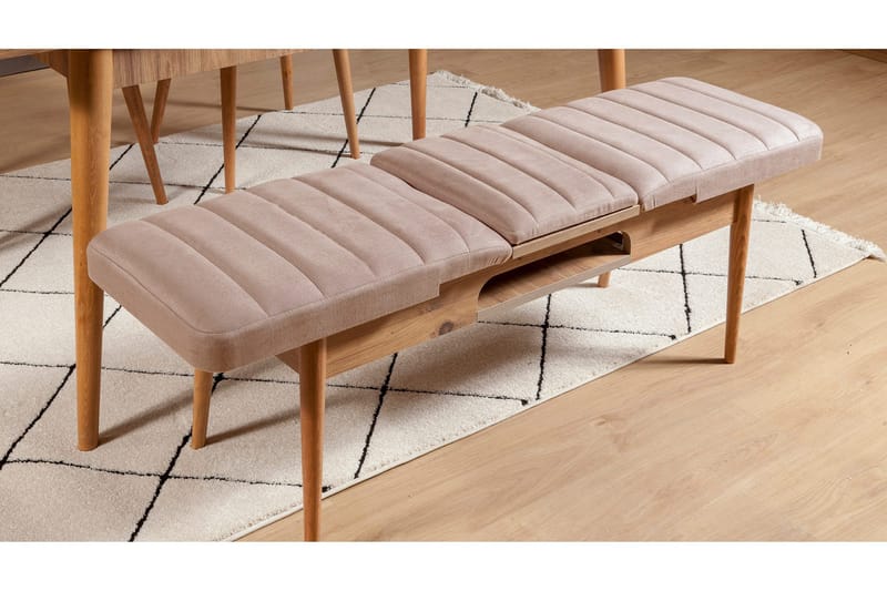 Valsot Förlängningsbar Matgrupp 129 cm - Natur/Grå/Brun - Möbler - Bord & matgrupper - Matgrupper