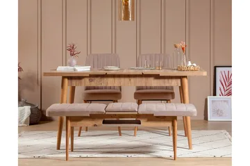 Valsot Förlängningsbar Matgrupp 129 cm - Natur/Grå/Brun - Möbler - Bord & matgrupper - Matgrupper