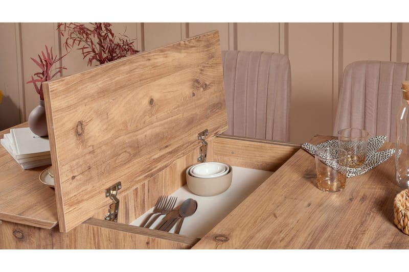 Valsot Förlängningsbar Matgrupp 129 cm - Natur/Grå/Brun - Möbler - Bord & matgrupper - Matgrupper
