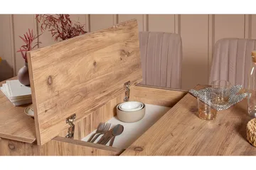 Valsot Förlängningsbar Matgrupp 129 cm - Natur/Grå/Brun - Möbler - Bord & matgrupper - Matgrupper