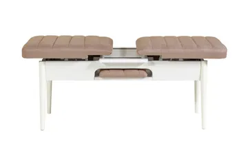 Valsot Förlängningsbar Matgrupp 129 cm - Vit/Grå - Möbler - Bord & matgrupper - Matgrupper