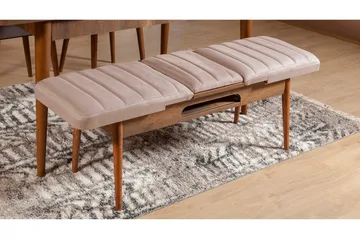 Valsot Förlängningsbar Matgrupp 129 cm - Vit/Mörkbrun - Möbler - Bord & matgrupper - Matgrupper