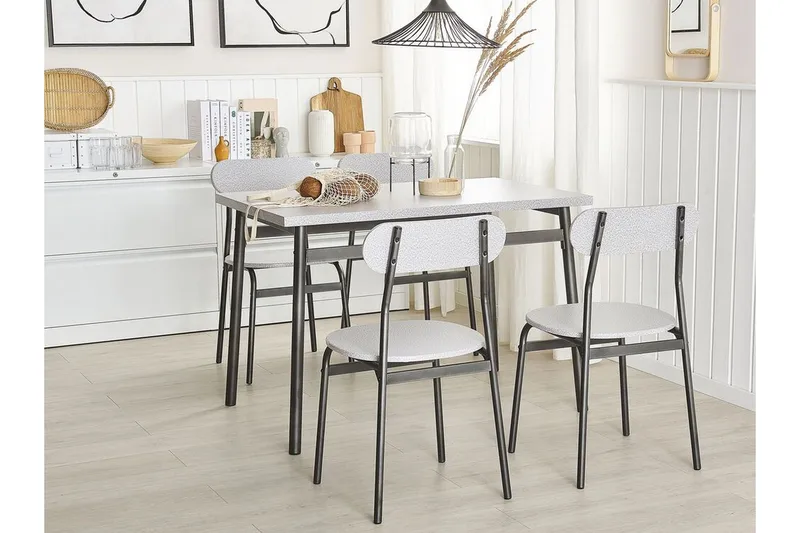 Velden Matgrupp 110 cm Inkl 4 Stolar - Grå/Svart - Möbler - Bord & matgrupper - Matgrupper