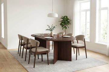 Vera Matgrupp rektangulärt 180 cm Valnöt med 6 Nala Matstolar - Valnöt - Möbler - Bord & matgrupper - Matgrupper