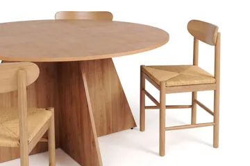 Vera Matgrupp runt 150 cm Ek med 6 Malte Matstolar - Ek - Möbler - Bord & matgrupper - Matgrupper