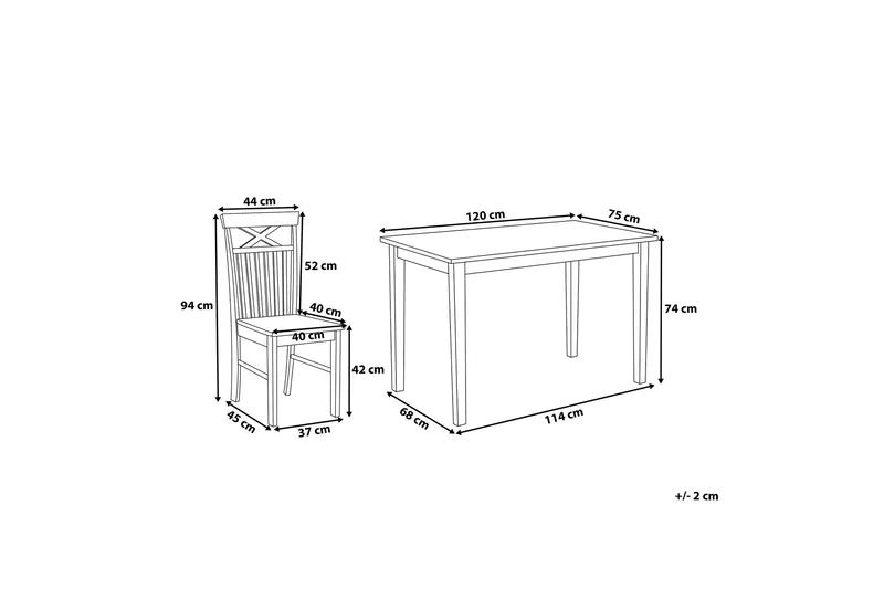 Weybourne Matgrupp med 4 Stolar - Svart - Möbler - Bord & matgrupper - Matgrupper
