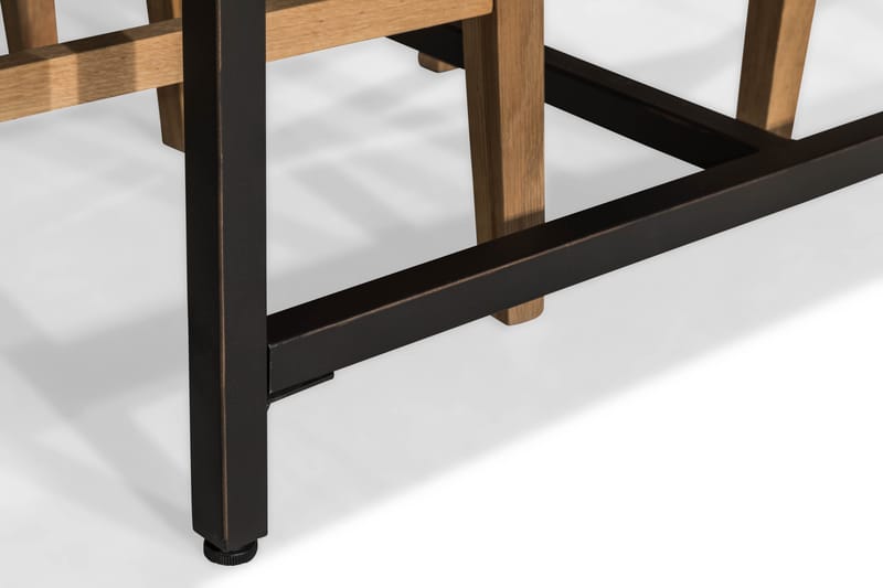 Wilmer Matgrupp 180 cm med 6 Mazzi stol - Rustik Alm/Svart PU/Ek - Matgrupper
