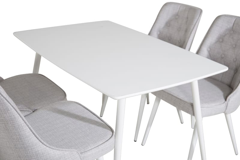 Ypas Matgrupp 120 cm inkl 4 Valera Stolar - Vit/Grå - Möbler - Bord & matgrupper - Matgrupper