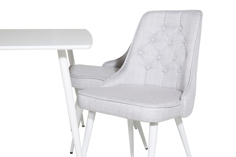 Ypas Matgrupp 120 cm inkl 4 Valera Stolar - Vit/Grå - Möbler - Bord & matgrupper - Matgrupper