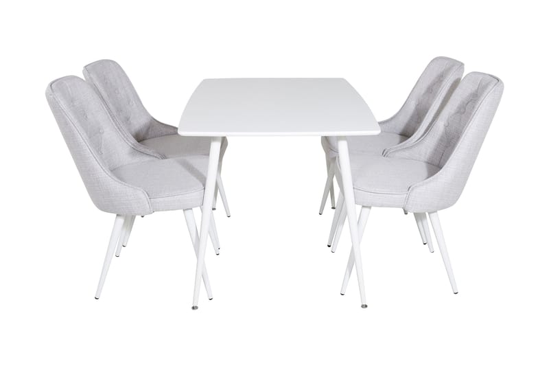 Ypas Matgrupp 120 cm inkl 4 Valera Stolar - Vit/Grå - Möbler - Bord & matgrupper - Matgrupper