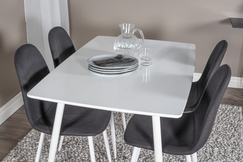 Ypas Matgrupp 120 cm inkl 4 Ypas Stolar - Vit/Svart - Möbler - Bord & matgrupper - Matgrupper