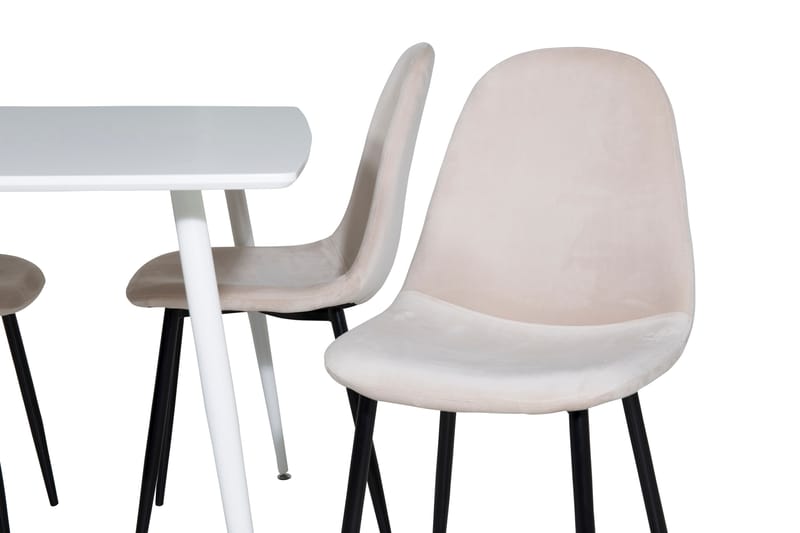 Ypas Matgrupp 120 cm inkl 4 Pontus Stolar - Vit/Svart/Beige - Möbler - Bord & matgrupper - Matgrupper