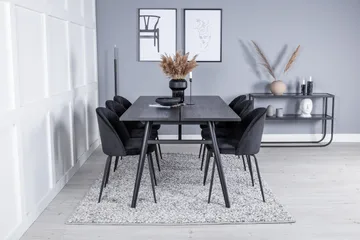 Zenazmi Förlängningsbar Matgrupp 195 cm inkl 6 Foyos Stolar - Svart - Möbler - Bord & matgrupper - Matgrupper